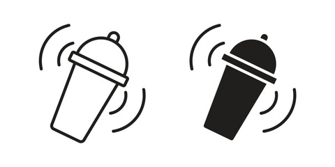 Shaker icons in simple black style symbol sign for apps and website
