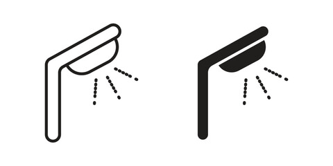 Shower Head icons in simple black style symbol sign for apps and website