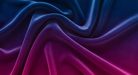Textured soft plush fabric with elegant folds and a vibrant gradient of blue, purple, and pink lighting, creating a cozy and inviting background