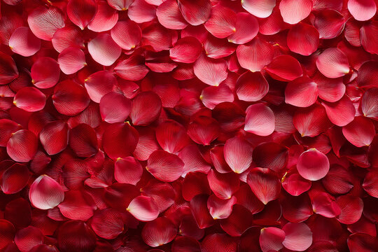 Vibrant Red Rose Petals Background Texture for Valentine&rsquo;s Day and Weddings
