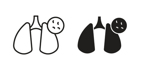 Tuberculosis TB icons in simple black style symbol sign for apps and website