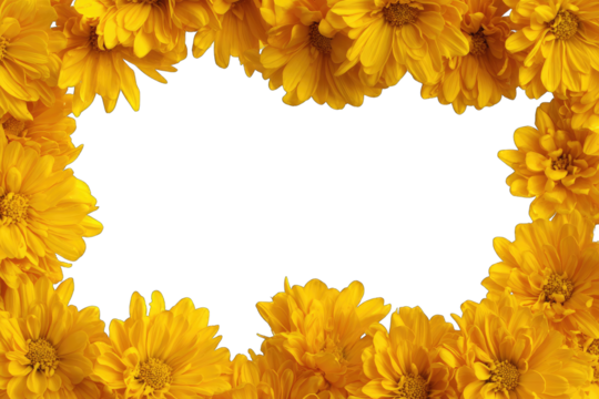 Black frame, edged with yellow flowers - Powered by Adobe