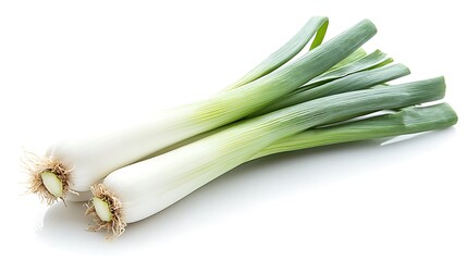 Obraz premium Fresh green leek with vibrant texture high resolution picture