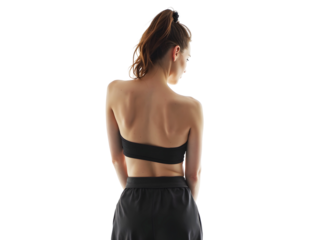Fashion woman back shot isolated