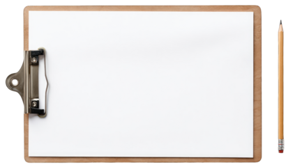 Blank clipboard with pencil