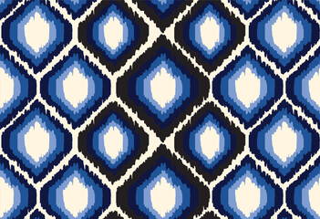 Ethnic abstract ikat art. Ikat pattern design. For textile and fabric.