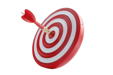 Red dart in center of target