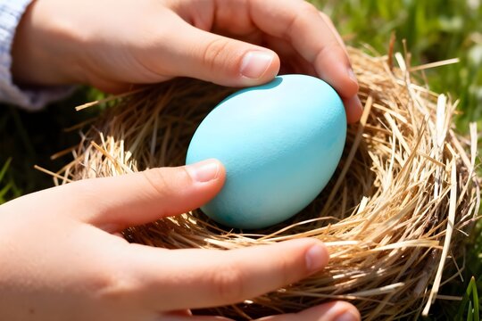 Fr&uuml;hlingserwachen (Authentische Tradition) - Eine ungestellte, authentische Geste, die den Beginn des Fr&uuml;hlings und Ostern symbolisiert, ohne Klischees zu bedienen