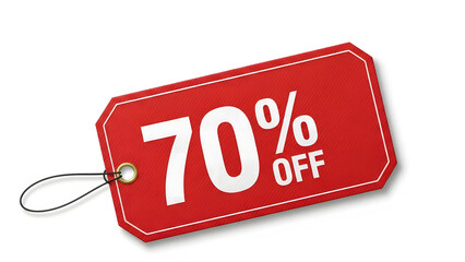 70% OFF tag: A vivid red price tag displaying a significant 70% discount, a compelling visual cue for shoppers seeking savings.