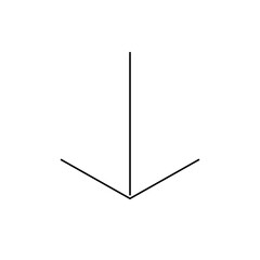 Illustration of a simple downward pointing arrow with a straight line and two angled lines forming the point