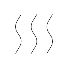 Three black wavy lines vertically aligned on a white background creating a simple abstract graphic design