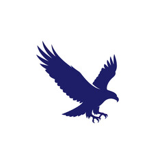 Majestic eagle silhouette soaring through the sky with outstretched wings ready to hunt.