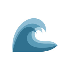 Blue wave illustration depicting ocean water movement and marine environment.