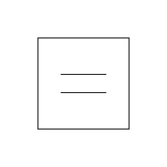 Illustration of a square outline containing two horizontal lines stacked one above the other in the center