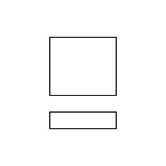 Illustration of two rectangular shapes stacked vertically with a white background and black outlines present