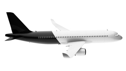 lack and white airplane/drone mockup. Black and white passenger jet. Twin-engine aircraft. Beautiful airplane mockup.