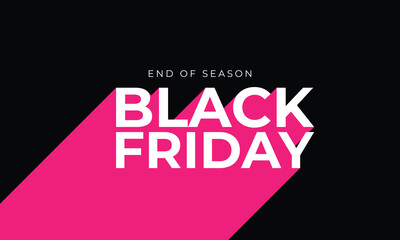 End of season. Black Friday Sale. Typography minimal text symbol for Black Friday sale with discount offer. Design template for Black Friday sale, promotion, advertising