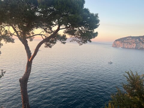 Mare Costiera Sorrento Orizzonte Tramonto