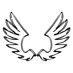 Black tribal eagle tattoo design vector with wings flying as a symbol of freedom