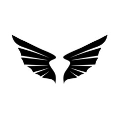 Black tribal flying eagle with wings vector tattoo design icon silhouette symbol illustration