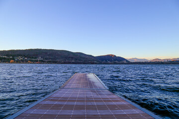dock for boats and canoes on the lake