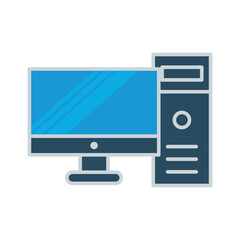 Desktop computer icon vector design template