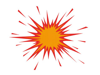 Orange and red explosion PNG isolated on transparent background, burst of energy for comic book...