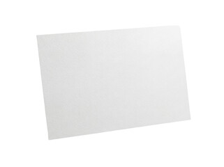 Blank white paper sheet isolated PNG on transparent background, clean stationery for mockup and design use