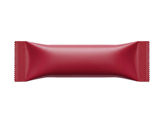 Red candy bar isolated PNG, blank wrapper mockup for branding and product presentation on transparent background