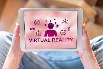 Virtual reality concept on a tablet