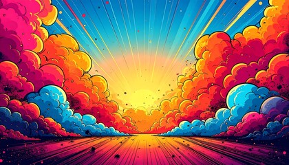 Vibrant cloudscape with sunrise