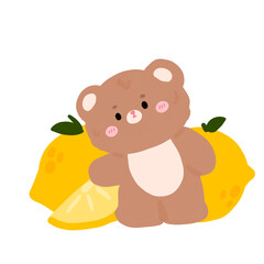 Adorable Bear with Lemon