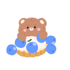Adorable 
Bear with Blueberry Dessert