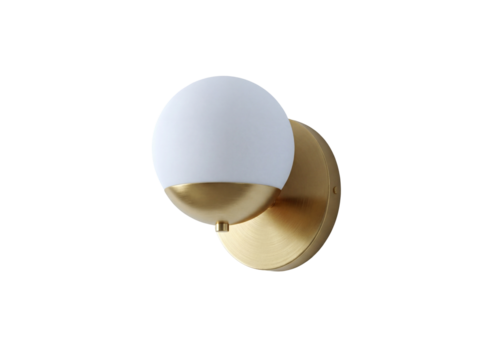 Modern gold wall sconce isolated PNG on transparent background, contemporary lighting fixture for interior design and home decor