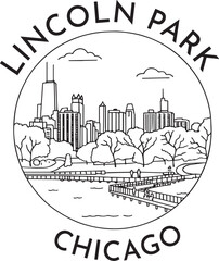 Lincoln Park  monoline vintage outdoor badge design