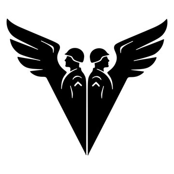 two soldiers wings logo military badge