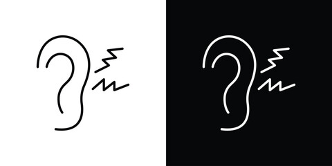 Naklejka premium Otitis icons big set. A collection of simple black symbols