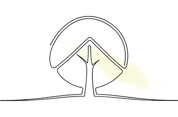 Simple line art tree illustration