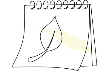 Leaf Drawing on Calendar Icon
