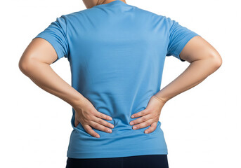 Back Pain Relief Woman Massaging Aching Lower Back Muscles