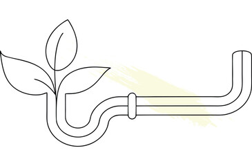 Pipe and Plant Eco Growth Concept