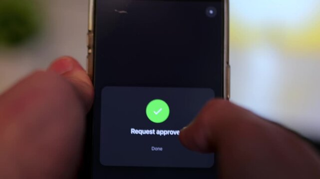 Man Uses Two Factor Authentication to Authorize Application Access Basic Enterprise Information Securtity Concept - 2FA MFA Mobile App