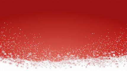 Festive red background with white snow and snowflakes illustration