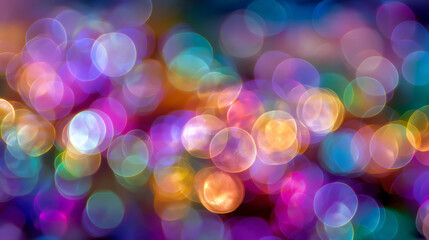 Dreamy Abstract of Blurred Light Spheres with Vibrant Colors