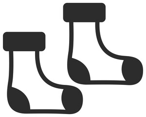 Socks icon isolated on white background.