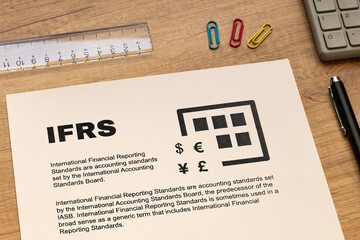 There is a document with the word IFRS. It is an abbreviation for International Financial Reporting...