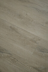 Close-up view of natural wood-textured flooring in soft indoor lighting, showing detailed grain patterns and warm tones for home interior design concepts.