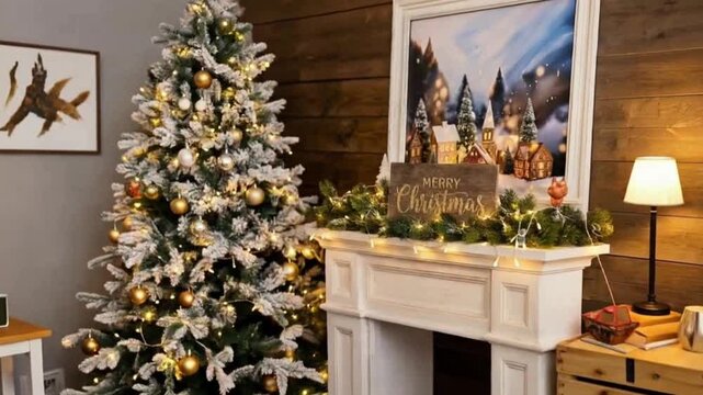 Merry Christmas greetings indoors