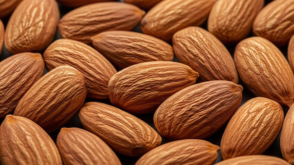 Fototapeta premium Delicious and healthy almonds packed together, ready for snacking or cooking, offering natural goodness and wholesome flavor, ideal for nutrition ads