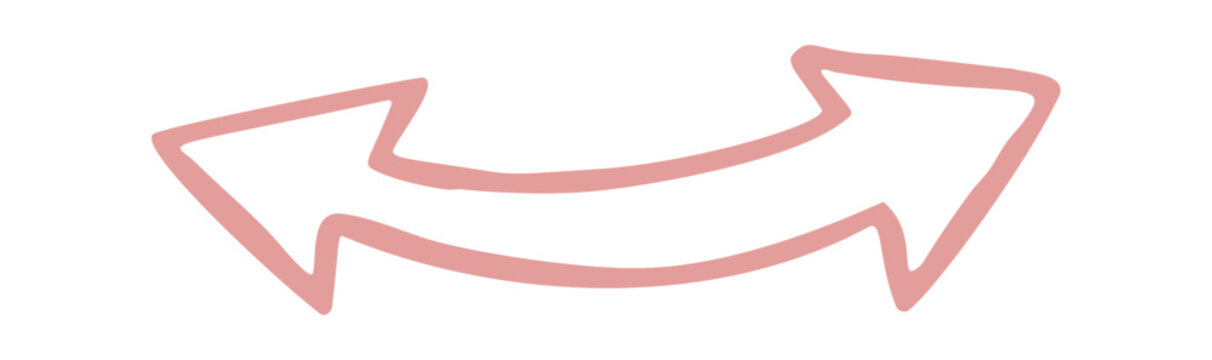 two arrow doodle icon. Vector doodle illustration icon isolated on white bg